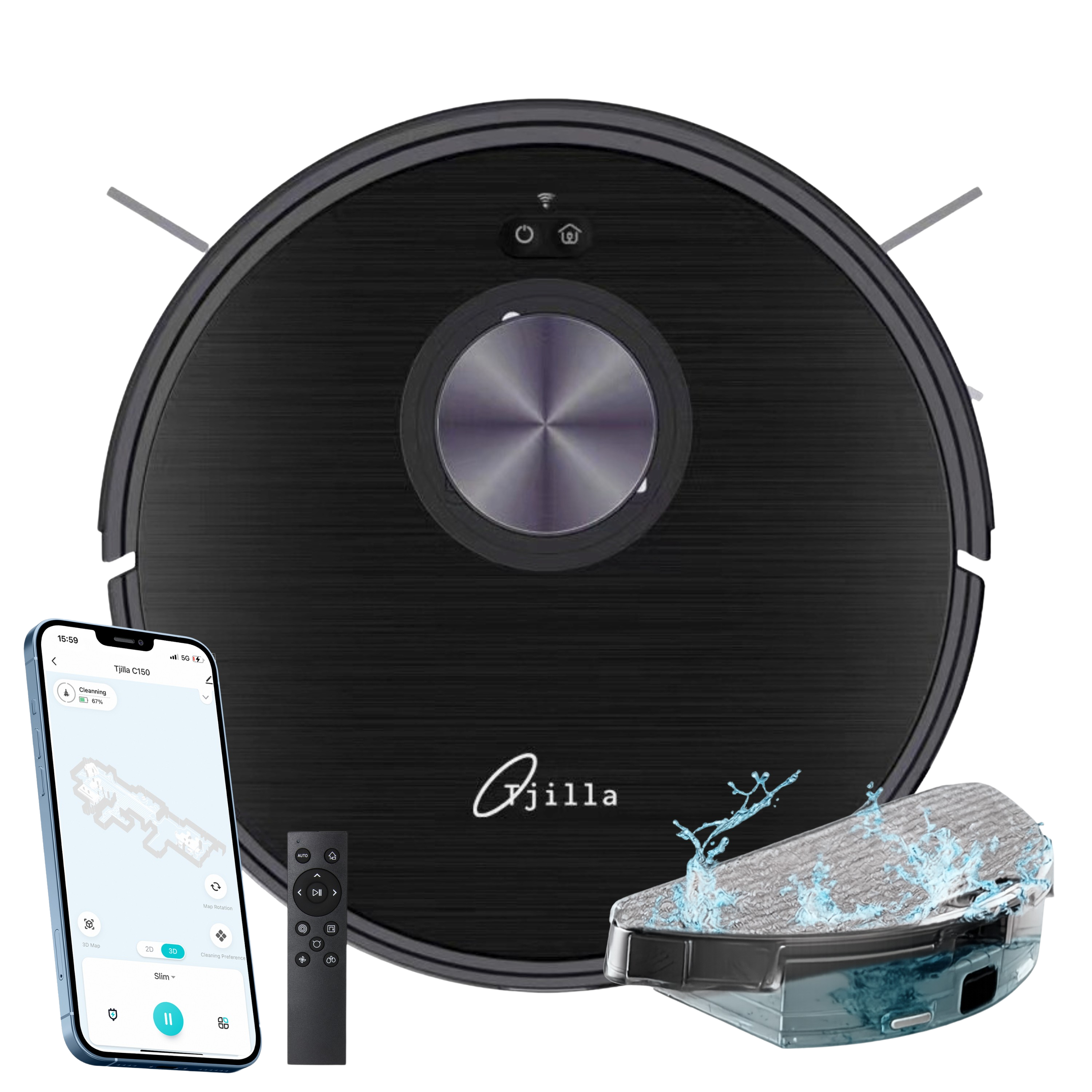 Intelligenter Saugroboter mit Wischfunktion – Tjilla C150
