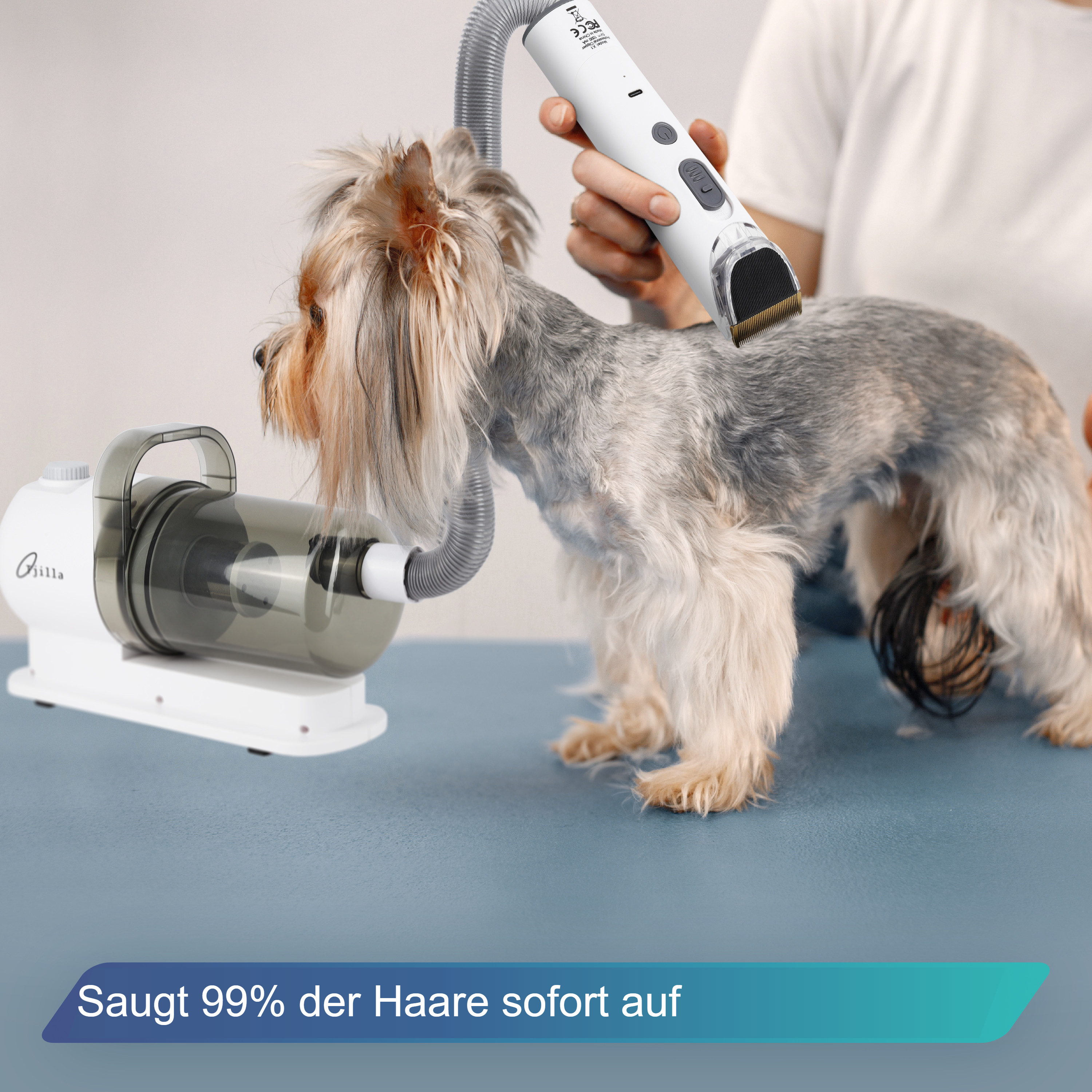 TJILLA D150 saugt 99 % der Tierhaare auf – professionelle Fellpflege für Hunde und Katzen