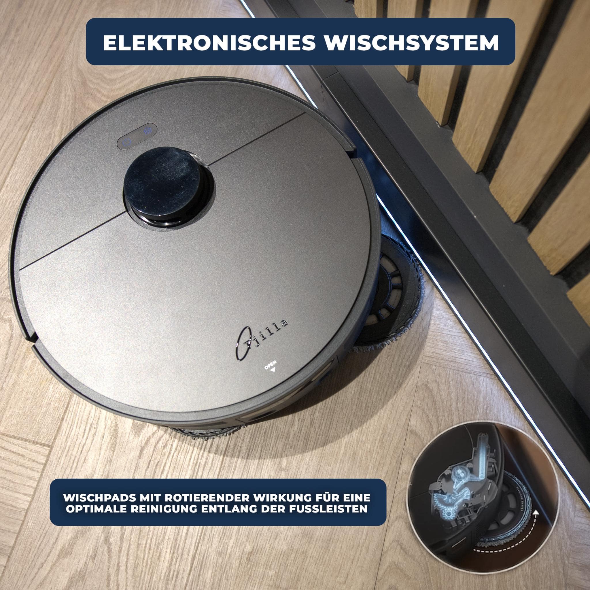 Roboterstaubsauger elektronisches wischsystem
