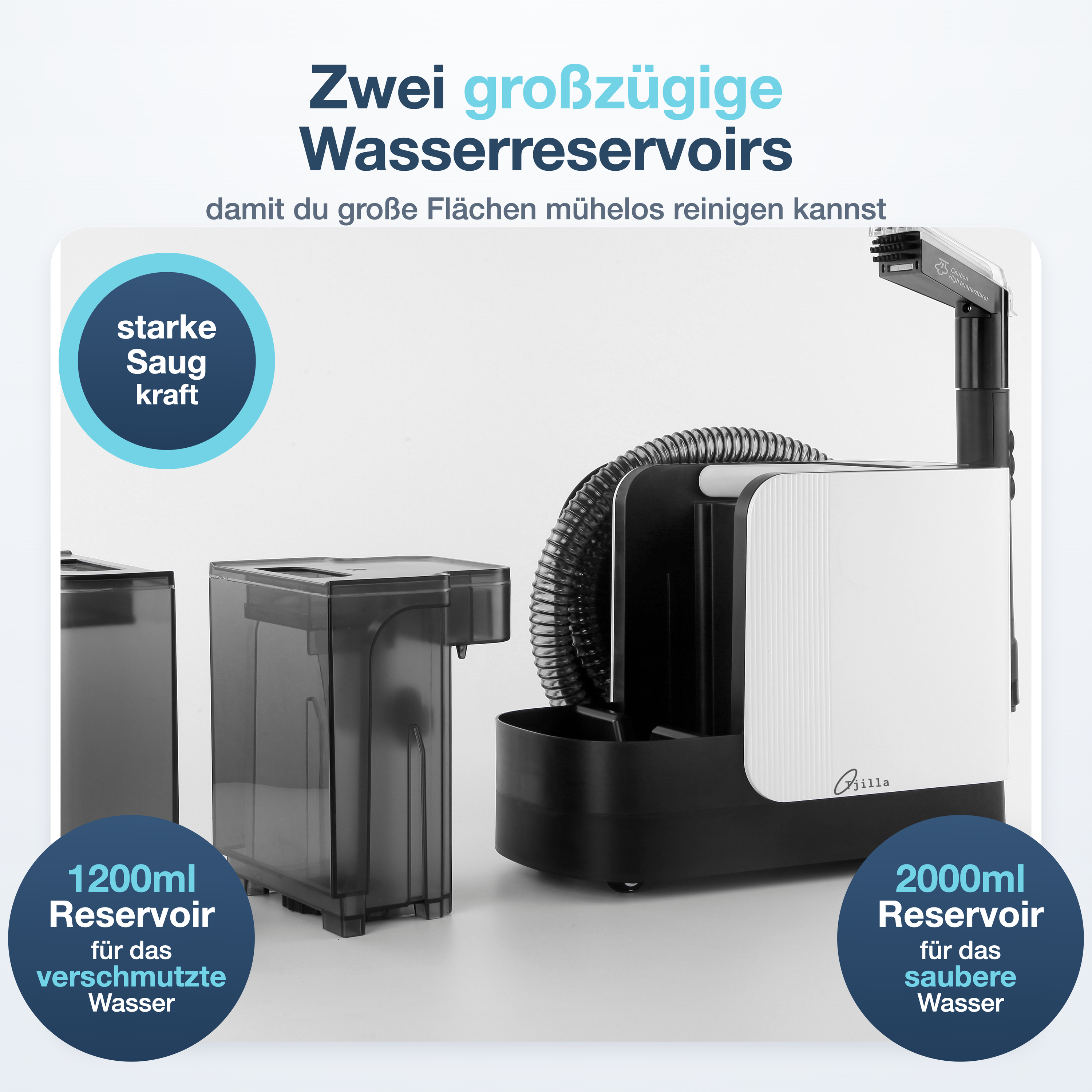 fleckenreiniger 2 wassertanks frisch schmutzwasser tank tjilla t150